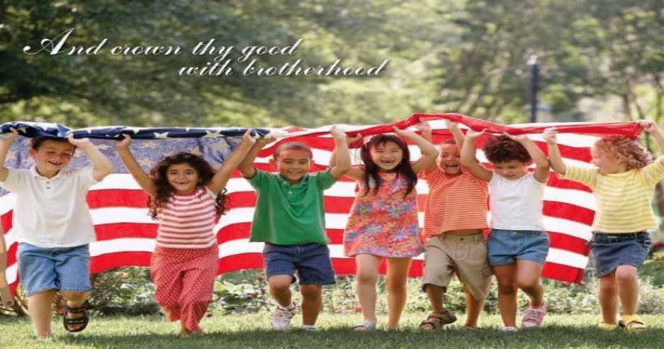 Children Holding USA Flag