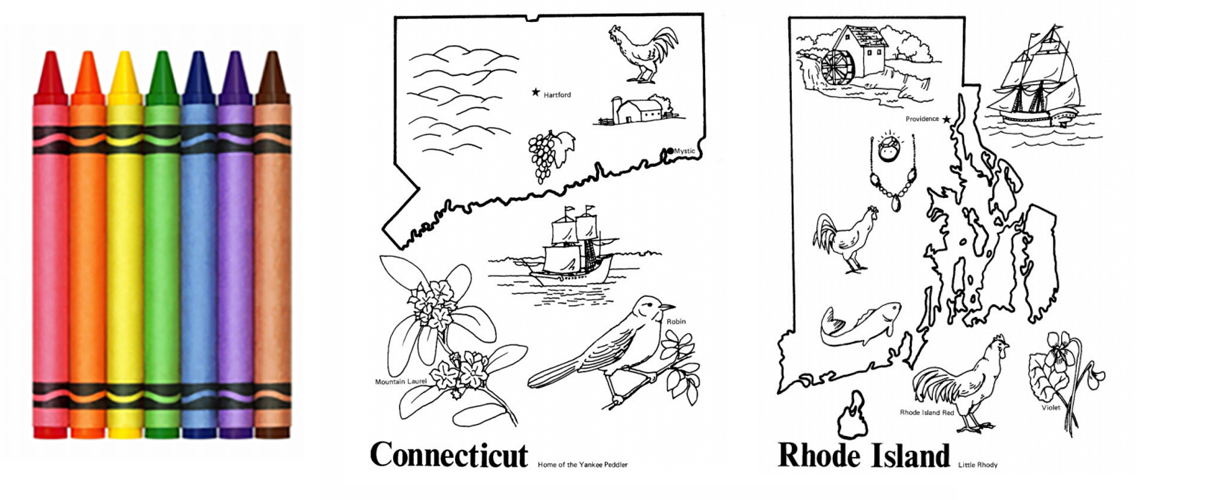 Coloring Connecticut & Rhode Island