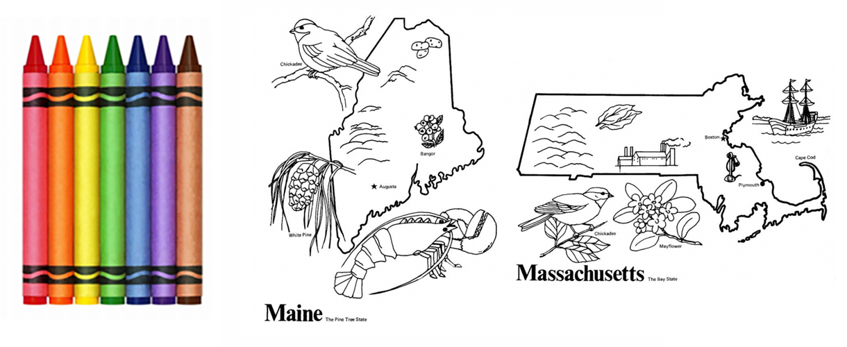 Coloring Maine & Massachusetts