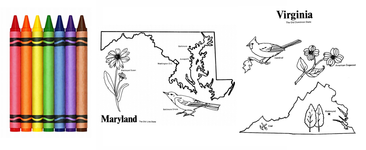Coloring Maryland & Virginia