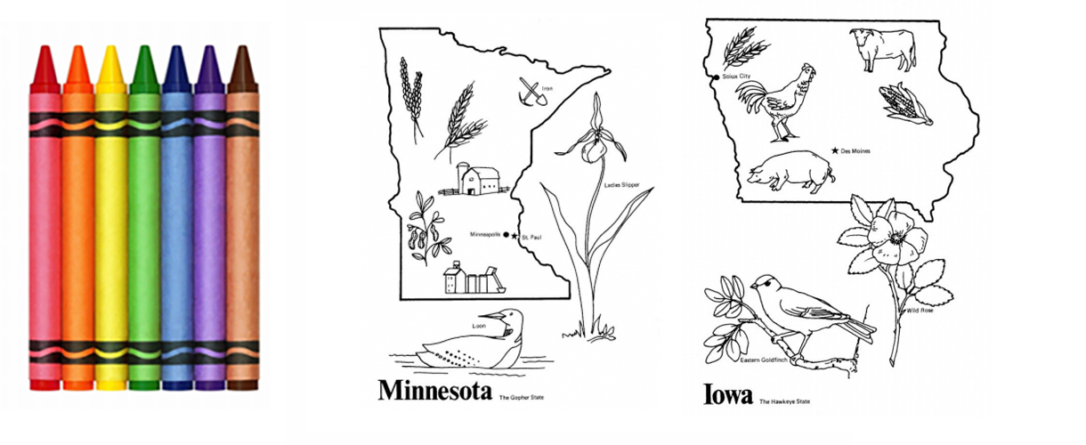 Coloring Minnesota and Iowa