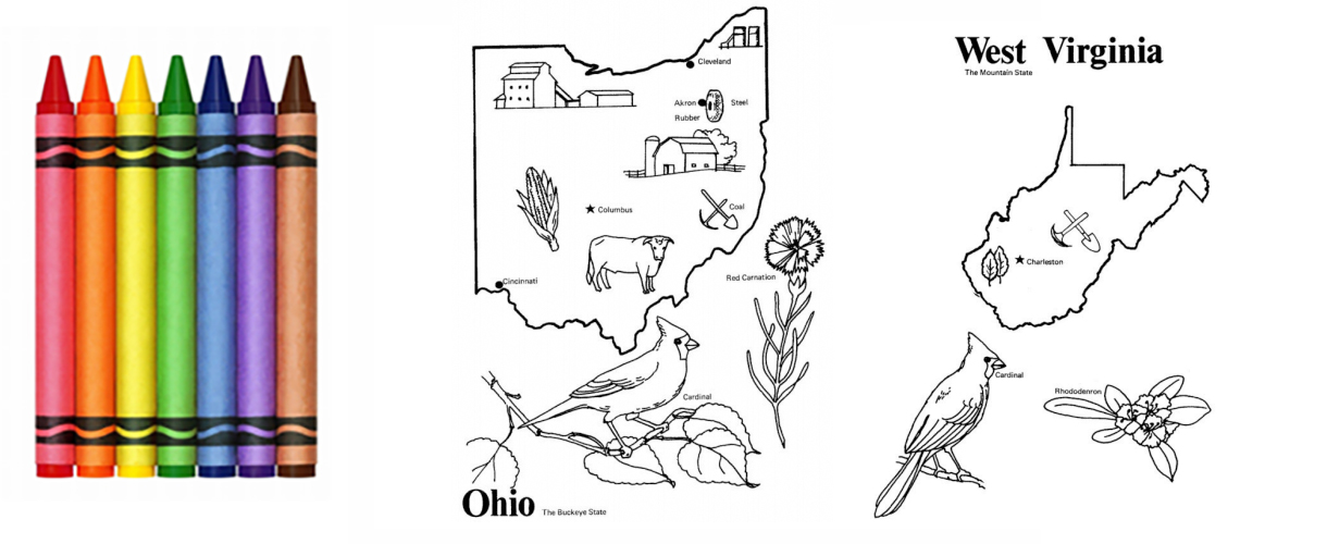 Coloring Ohio & West Virginia
