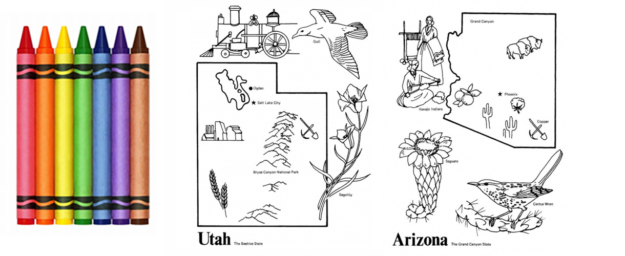 Coloring Utah and Arizona