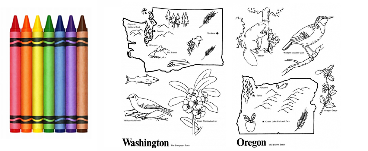 Coloring Washington and Oregon