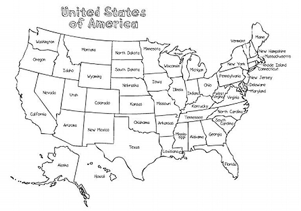 Map of the United States of America