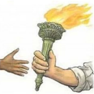 Hand Passing a Torch