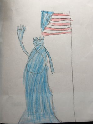 Drawing of the Statue of Liberty
