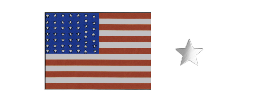 Flag of America with Silver Star